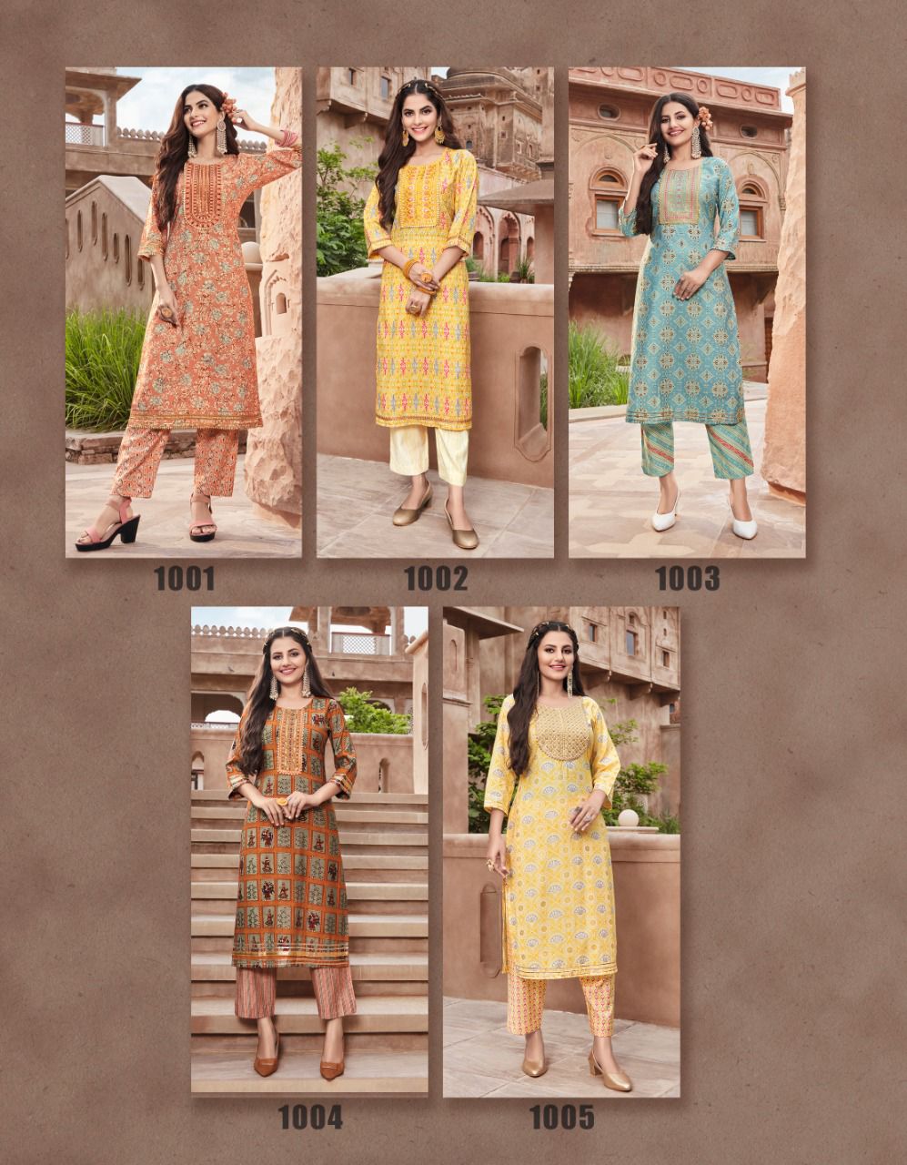 Goldy 1 Fancy Latest Designer Ethnic Wear Foil Print Kurti With Bottom Collection